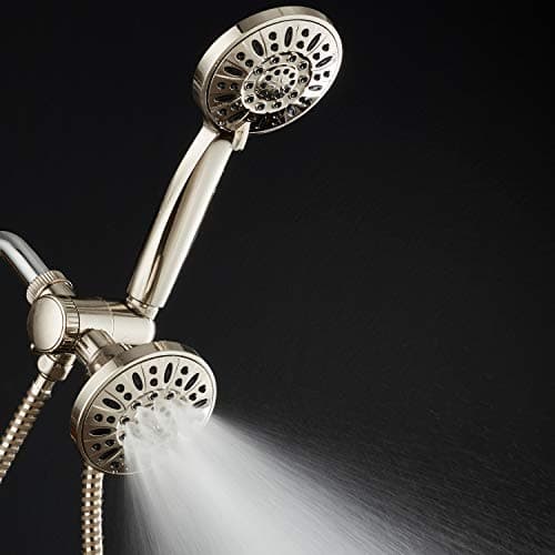 AquaDance Brushed Nickel Premium High Pressure 48-setting 3-Way Combo for The Best of Both Worlds – Enjoy Luxurious 6-setting Rain Shower Head and 6-Setting Hand Held Shower Separately or Together