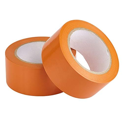 Lichamp Vinyl Tape, 2 Pack Orange PVC Adhesive Tape For Pipe Wrapping, Floor Aisle Marking, Industrial Sealing Warning Safety, Easy Tearing, 6 Mil Thick, 2" x 36 Yards x 2 Rolls (72 Total Yards)(3003)
