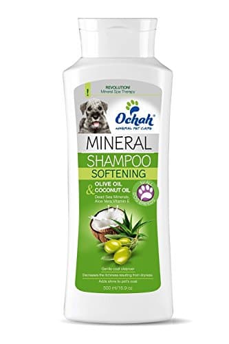 Ochah All-Natural Mineral Salt Pet Shampoo- Softening with Olive Oil & Coconut, Dead Sea Minerals & Aloe Vera- Soft, Supple, Flake Free Skin & Coat- 16.9oz
