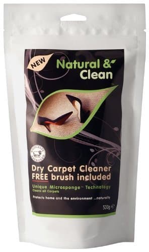 Natural and Clean Dry Carpet Cleaning Powder (Dry Carpet Cleaner) - 1kG resealable bag COMPLETE with applicator brush