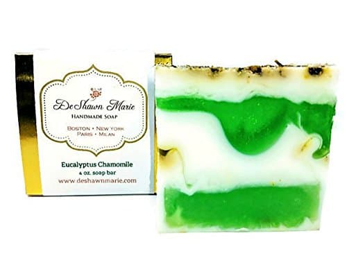 Eucalyptus Chamomile Soap, 4oz Handmade Soap Bar, 100% Vegan Glycerin Soap Bar