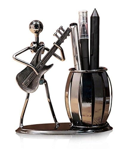 Xdorra Music Iron Man Decorative Pen Holder - Decorative Desk Organizer Office Space Supply Multipurpose Gift Pen Pencil Holder - Metal Student Gift Office Decoration