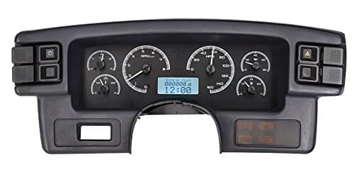 Dakota Digital 87-89 Ford Mustang Analog Dash Gauge Black Alloy White VHX-87F-MUS-K-W
