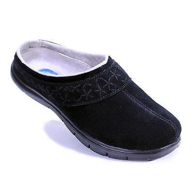 CHEEKS by Tony Little FIT Body Women's Leather Embroideried Clogs Black US Women's 6.5M