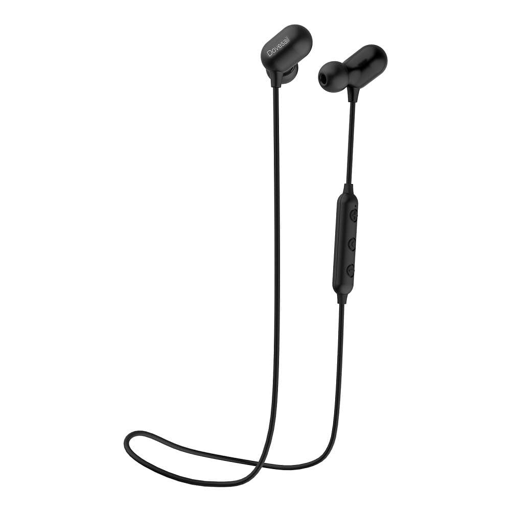 Wireless Earbuds, Dovesail Bluetooth in-Ear Sports Earphones, Sweatproof Stereo Headphones for Gym Running 7 Hours Playtime Noise Cancelling Lightweight & Fast Pairing Headsets,Black (Black)