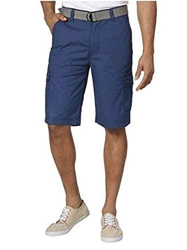 Wearfirst Men’s Cargo Short with Belt, Variety (38, Dark Denim)