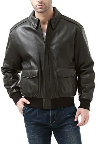 Men's Premium Air Force A-2 Goatskin Leather Flight Bomber Jacket (Regular and Big & Tall)