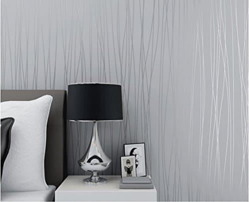Modern Fashion Stripes Wallpaper Silver Grey Minimalist Luxury Wall Covering Home Decoration 1.8Ft x 32Ft (57 sq. ft)