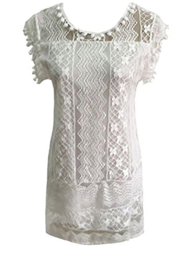 PAPAPA Women Sleeveless Lace Dress A-Line Dress for Special