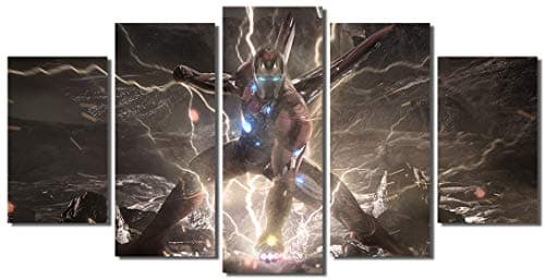 Picture Sensations® Framed Canvas Art Print, Iron Man Avengers Endgame Marvel Superheroes - 5 Panel 60"x32"