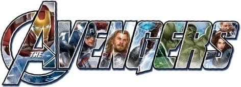 4 Inch Avengers Characters Logo Decal Iron Man Captain America Thor Hulk Black Widow Hawkeye Marvel Comics Removable Peel Self Stick Vinyl Wall Sticker Art Kids Room Home Decor 4 x 1 1/2 Inch Tall