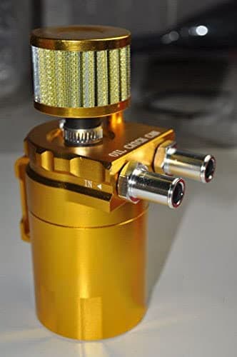 0.5L Aluminum Car Oil Catch Tank Can Reservoir Breather Yellow Air Filter 19mm