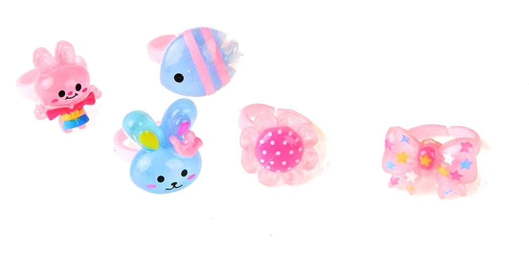 Trendy TapTrendy Tap Cute Cartoon Finger Rings for Girls Gifting in Assorted Colors (Pack of 5)