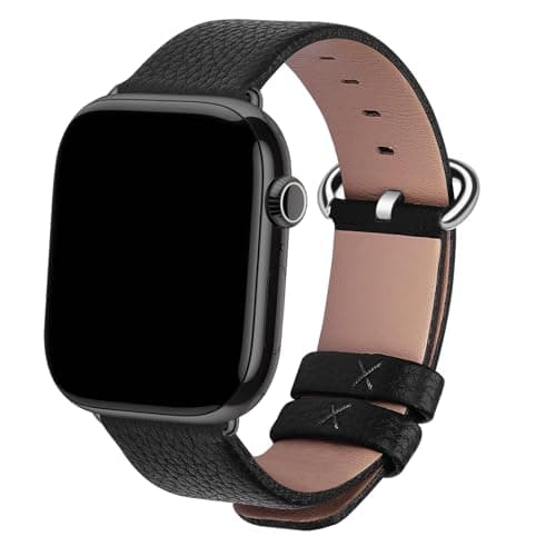 Fullmosa 15 Colors Leather Apple Watch Strap 38mm 40mm 41mm 42mm 44mm 45mm Compatible with Apple Watch Series SE 7 6 5 4 3 2 1