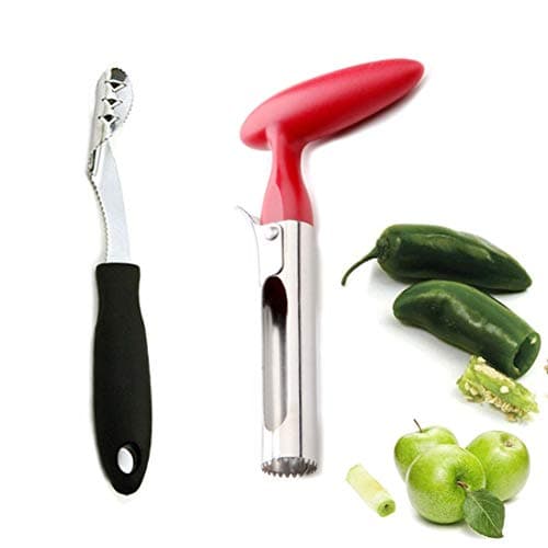 Jalapeno Corer Apple Corer Set for Remover Pepper,Pear Fruit Vegetable Seeds,Creative Kitchen Cooking Accessories Tool