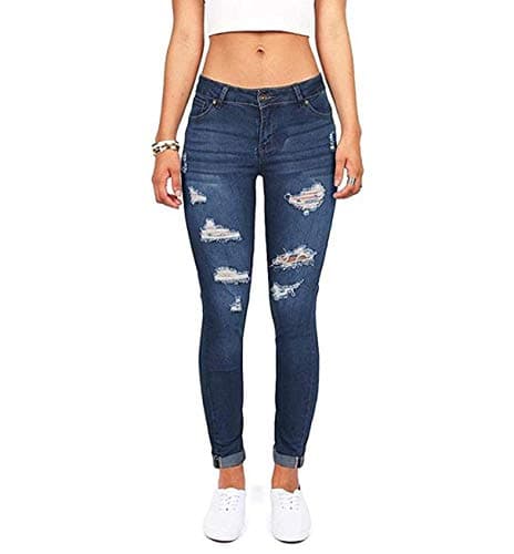 Women's Hight Waisted Butt Lift Stretch Ripped Skinny Jeans Distressed Denim Pant