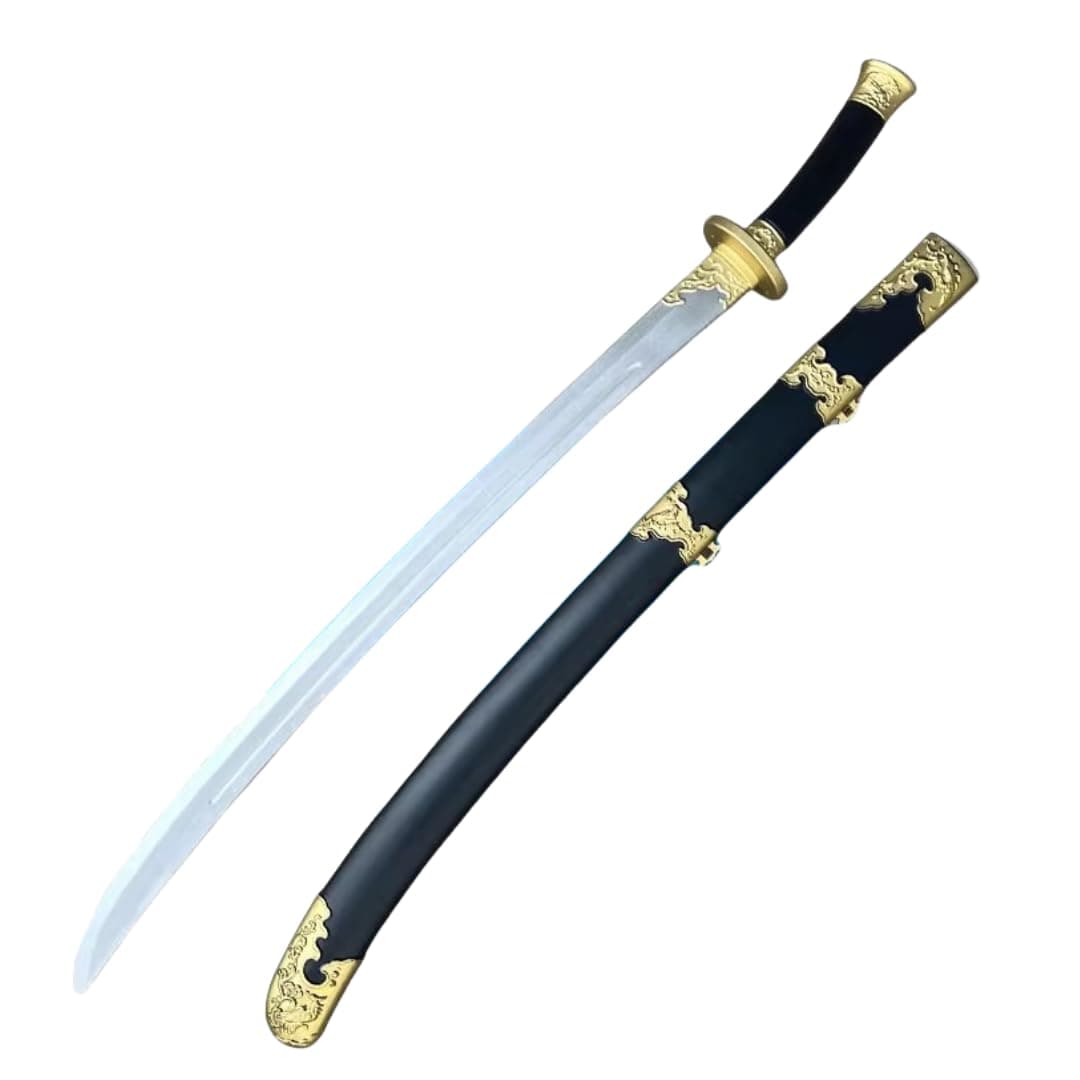 Halloween Prop Cosplay Sword for Brotherhood of Blades, 35" Chinese Golden Dragon Schabbard Knife Ming Dynasty Sword Guardian Weapon Birthday Gifts