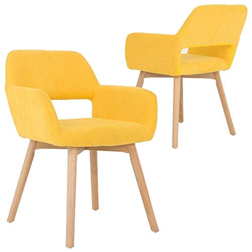 Five Stars Furniture Modern Design Fabric Accent Chair Dining Chair W/Solid Wood Leg Living Room (Blue Set of 1)