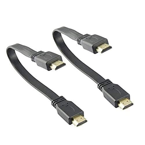 2Pack 10 inch 25CM Flat HDMI Male to Male Cable,High-Speed HDMI HDTV Cable - Supports Ethernet, 3D