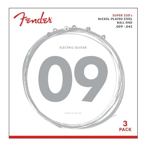 Fender Electric Guitar String Super 250 Nickel Plated .009-.042 250L -3 pack 730250309
