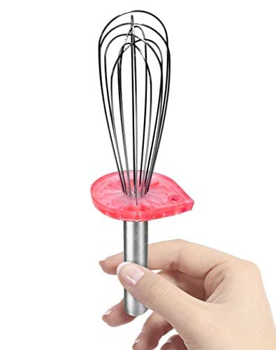 Whisk Wiper mini - Clean a Whisk Without The Mess - Multipurpose Kitchen Tool - Includes 8" Stainless-Steel Whisk (Color: Red)