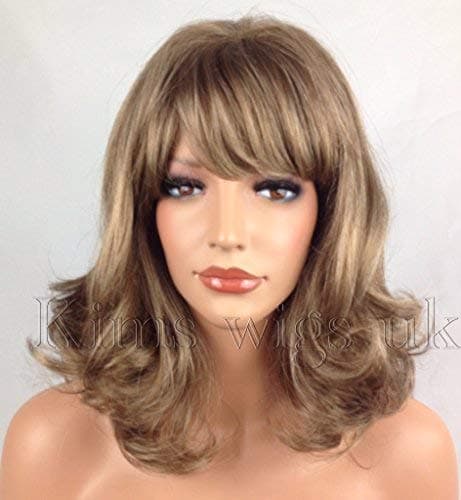 Kims Wigs Ladies Womens Light Sandy Brown Wavy Shoulder Length Bob Wig #14
