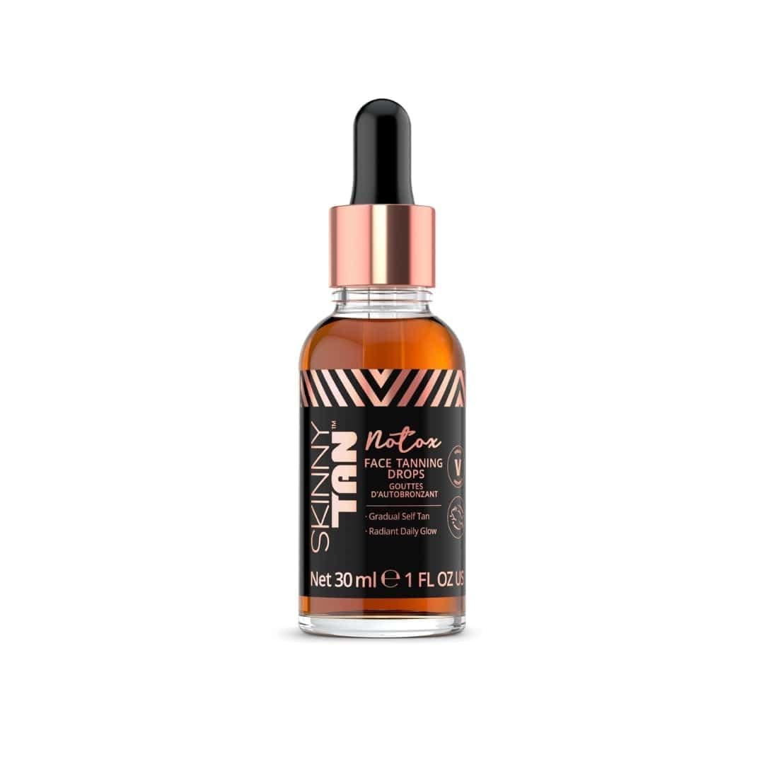 Skinny TanNotox Face Tanning Drops - Hydrating Serum for Face with Vegan Collagen, Guarana, Aloe Vera - Reduces Appearance of Imperfections - 1 oz