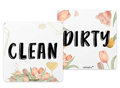 Clean Dirty Dishwasher Magnet, Cute Floral Double Sided Reversible Sign, Multi-purpose Magnets for Dish Washer Indicator, Dishwasher Accessories, Kitchen Label for Home Organization