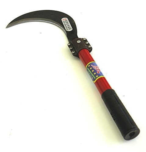 Solid Aim Tools King of The Sickle-Professional Billhook Brush Axe Imported Japan Steel With its Fine Serrated, Curve Sharpened Blade(Overall Length 18inch x Blade 7inch Length x 3inch Width).