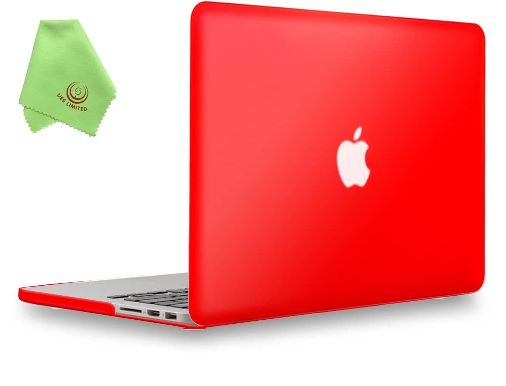 UESWILL Matte Hard Shell Case Cover Compatible with MacBook Pro (Retina, 13 inch, Early 2015/2014/2013/Late 2012), Model A1502/A1425, No CD-ROM, No USB-C, Red