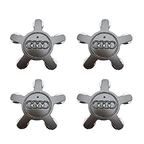 GANGJIANLAN 4pcs Wheel Center Caps Hub Audi Emblem Cover for Audi Q3 Q5 Q7 A4 A5 A6 A7 S4 S6 S8