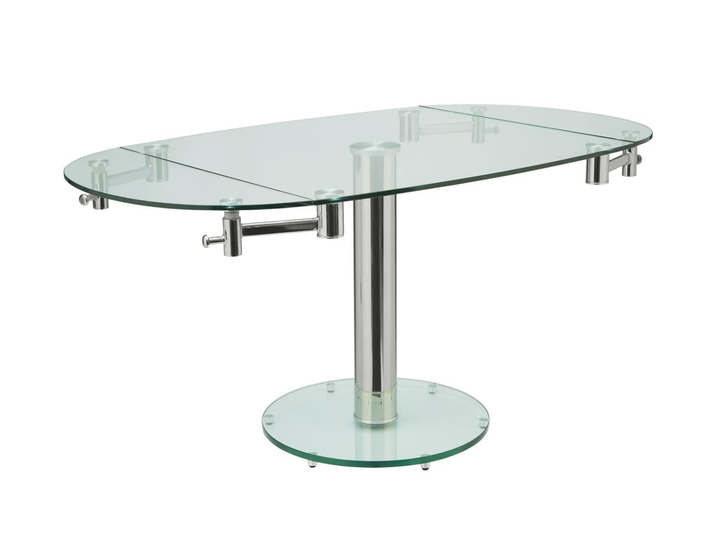 Casabianca Furniture THAO Stainless Steel/Clear Glass Extendable Dining Table by Casabianca Home,