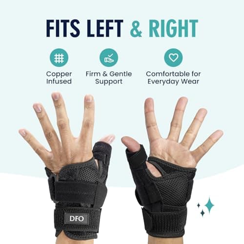 Dr. Frederick's Original Reversible Copper Infused Wrist Thumb Brace - 1 Brace - De Quervain Spicus Print for Tendonitis, Arthritis, CMC, Pain Relief - Left or Right Hand - Fits Men and Women