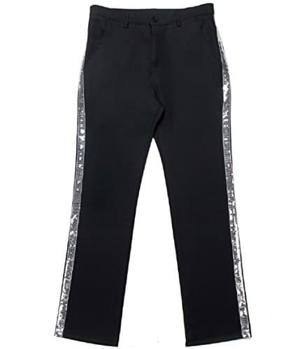 Xfang MJ Costume Billie Jean Pants White Stripe Trousers