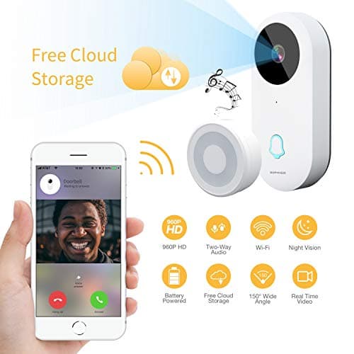 Smart Video Doorbell, Famisafe 960P HD WiFi Security Camera Doorbell with Chime, Real-time HD Video Doorbell, 2-Way Audio, Free Cloud Service