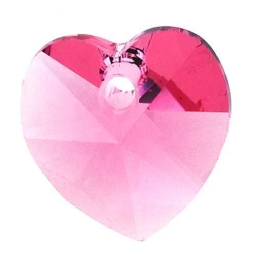 Swarovski Crystal #6202 10mm Heart Pendant Rose Pink (6)