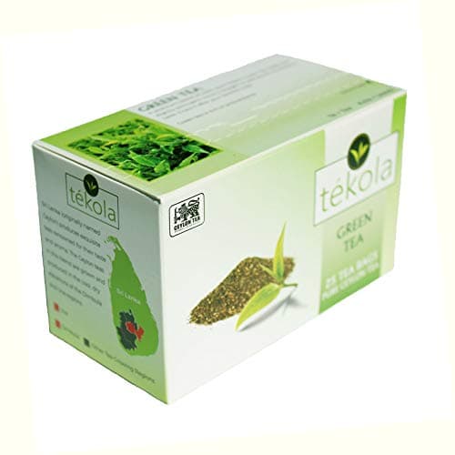 tékola, Ceylon Green Tea. A premium blend of 100% pure Ceylon Tea. Lively and pleasantly astringent, 25 Count (Pack of 6)