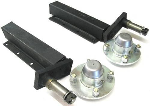 500kg unbraked trailer suspension units c/w unbraked hubs - 4 on 4" PCD - extended stubs