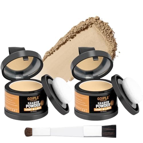 Root Cover Up Powder Hairline Powder for Women Root Touch Up Hair Color for Bald Spots, Eyebrows, Beard Line, Light-Blonde Hair Fibers for Thinning Hair Shadow Cover Up 2 Pack (Light Warm Brown)