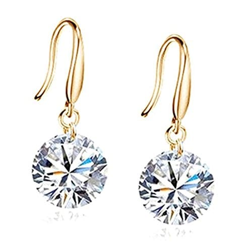 Habors Gold 8Mm Crystal Dangle & Drop Earring For Women