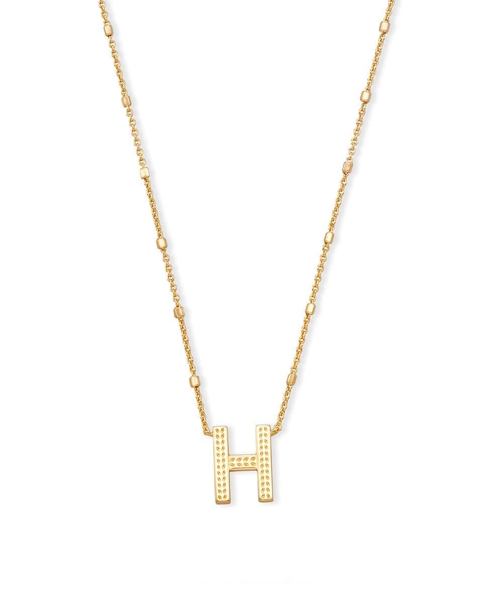 Letters A-Z Pendant Necklace for Women, Fashion Jewelry, 14k Gold-Plated Brass