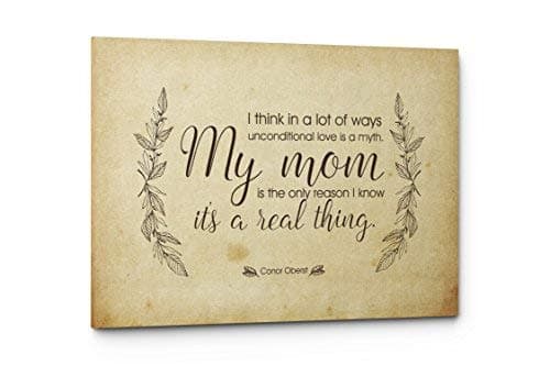 Qutenest Mom Quote Canvas, Unique Mom Gift, Mom Quote Sign, Mom Wall Art Print, Best Mom Gift, Gift for Mom, Mom Quotes from Daughter or Son, Mom Birthday Gift (17" W x 11" H, Real Thing)