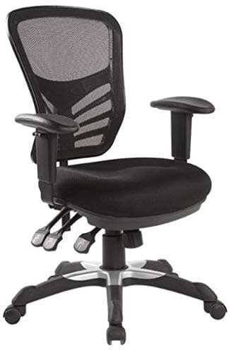 Deluxe Office Chair - Ergonomic Office Chair with Passive Lumbar Support - Breathable Mesh Office Chair with Comfortable Seat Cushion - 360 Degree Swivel, Height Adjustable Black Chair