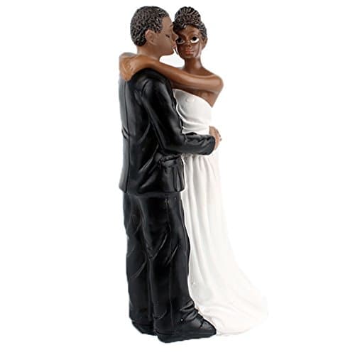yepmax Wedding Cake Toppers African American Wedding Figurine Dancing 6.5x3x2.3