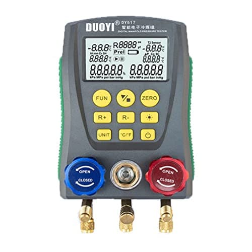 DUOYI DY517 Refrigeration Digital Manifold Gauge Meter HVAC Vacuum Pressure Temperature Tester Leakage Test