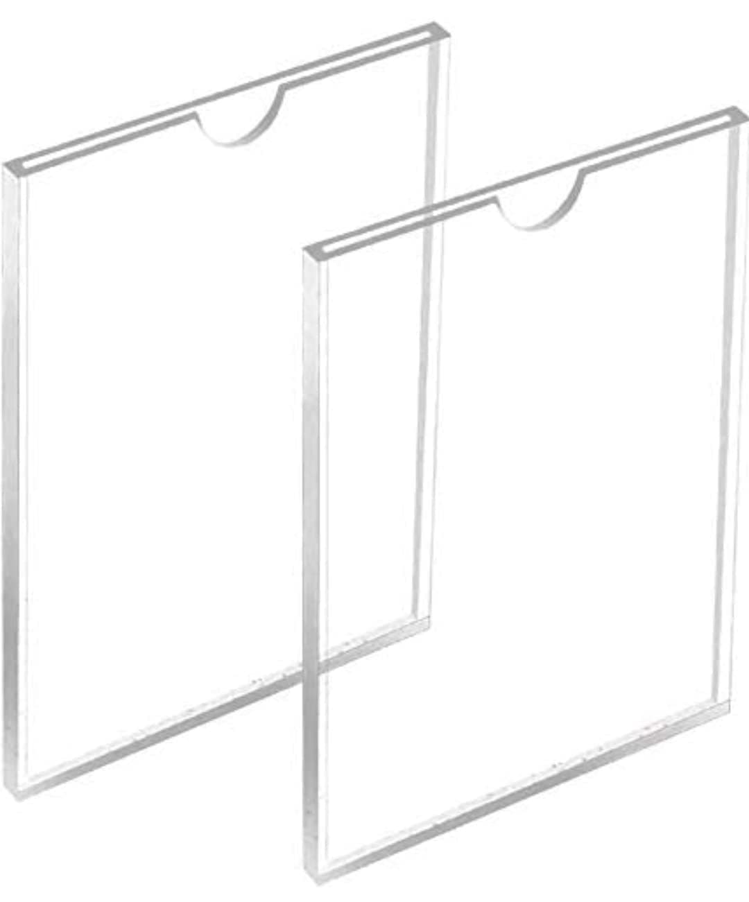 Elegant Creations Acrylic Checklist Holder, Wall Sign Holder 9.0" x 12.0" A4 Size Clear Vertical Mount Frame for Home, Office, Store, Restaurant, Pack of 2 (Double Layer)