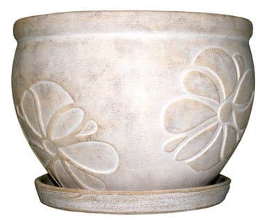 New England Pottery Botanical Bowl, 6-1/2-Inch, Mum Damascus