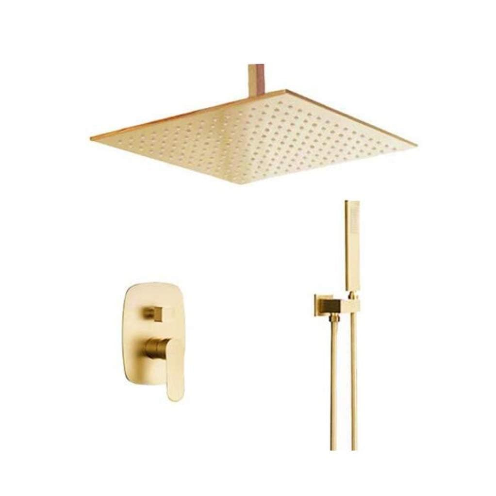 12 Inch Ceiling Mount Rain Mixer Rainfall Shower Faucet System Combo Set