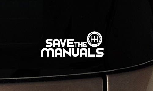Save The Manuals Vinyl Car Window Decal Sticker Hot Rat JDM Rod White