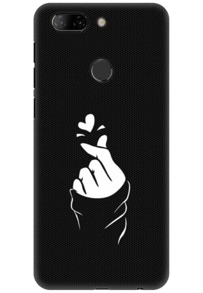 Black Korean Heart Printed Back Cover Phone Case for Lenovo K9 Back Cover Printed